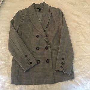 Bloomingdale’s AQUA blazer Size S Gray plaid